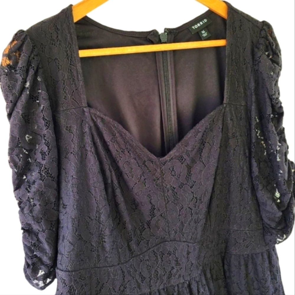 Torrid Black Lace Overlay Party Cocktail Midi Dress Plus Size 20 - Picture 4 of 11